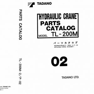 Tadano Hydraulic Crane TL 200M 2 P 02 Parts Catalog ENJP 1