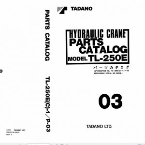 Tadano Hydraulic Crane TL 250EC 1 P 03 Parts Catalog ENJP 1