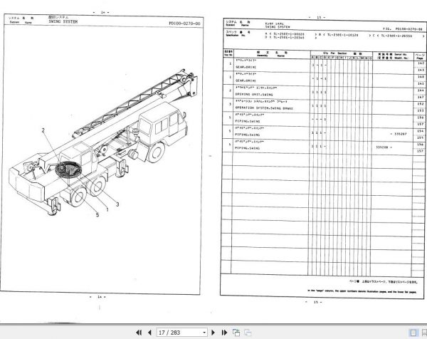 Tadano Hydraulic Crane TL 250EC 1 P 03 Parts Catalog ENJP 3