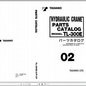 Tadano Hydraulic Crane TL 300E 2 P 02 Parts Catalog ENJP 1