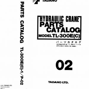 Tadano Hydraulic Crane TL 300EC 1 P 02 Parts Catalog ENJP 1