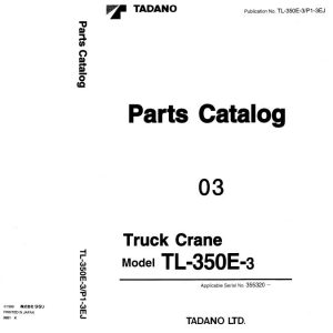 Tadano Hydraulic Crane TL 350E 3 P1 3EJ Parts Catalog ENJP 1