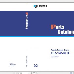 Tadano Rough Terrain Crane GR 1450EX 3 P1 2EJ Parts Catalog ENJP 1