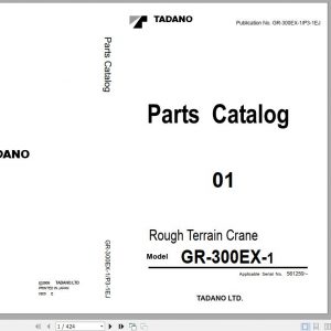 Tadano Rough Terrain Crane GR 300EX 1 P3 1EJ Parts Catalog ENJP 1
