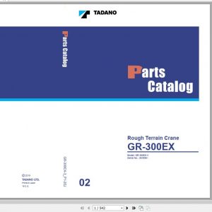 Tadano Rough Terrain Crane GR 300EX 3 P1 2EJ Parts Catalog ENJP 1