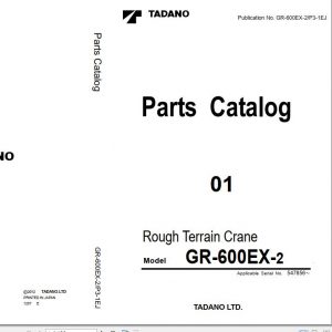 Tadano Rough Terrain Crane GR 600EX 2 P3 1EJ Parts Catalog ENJP 1