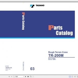 Tadano Rough Terrain Crane TR 200M 1 P 03 Parts Catalog ENJP 1