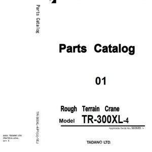 Tadano Rough Terrain Crane TR 300XL 4 P1U 1EJ Parts Catalog ENJP 1