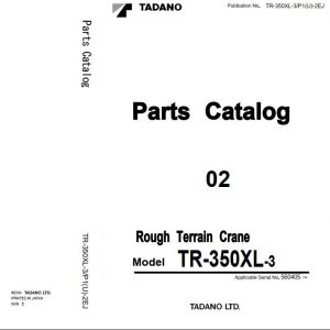 Tadano Rough Terrain Crane TR 350XL 3 P1U 2EJ Parts Catalog ENJP 1