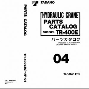 Tadano Rough Terrain Crane TR 400EU 1 P 04 Parts Catalog ENJP 1