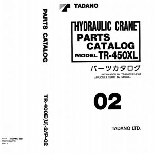 Tadano Rough Terrain Crane TR 400EU 2 P 02 Parts Catalog ENJP 1