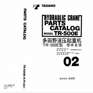 Tadano Rough Terrain Crane TR 500E 11 P 02C Parts Catalog ENJP 1