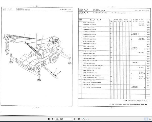 Tadano Rough Terrain Crane TR 500E 11 P 03 Parts Catalog ENJP 3