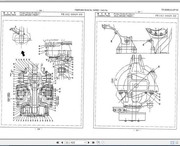 Tadano Rough Terrain Crane TR 500EU 2 P 03 Parts Catalog ENJP 2