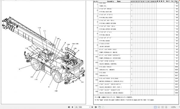 Tadano Rough Terrain Crane TR 600EXL 3 P1 1EJ Parts Catalog ENJP 2