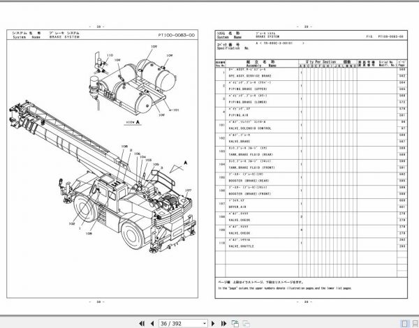 Tadano Rough Terrain Crane TR 600EXL 3 P1 1EJ Parts Catalog ENJP 3