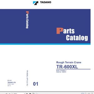 Tadano Rough Terrain Crane TR 600XL 4 P1U 1EJ Parts Catalog ENJP 1 1