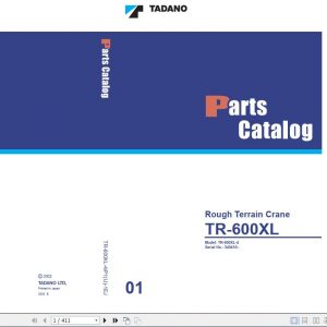 Tadano Rough Terrain Crane TR 600XL 4 P1U 1EJ Parts Catalog ENJP 1