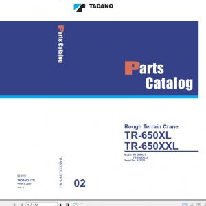 Tadano Rough Terrain Crane TR 650XXL 3 P1 2EJ Parts Catalog ENJP 1