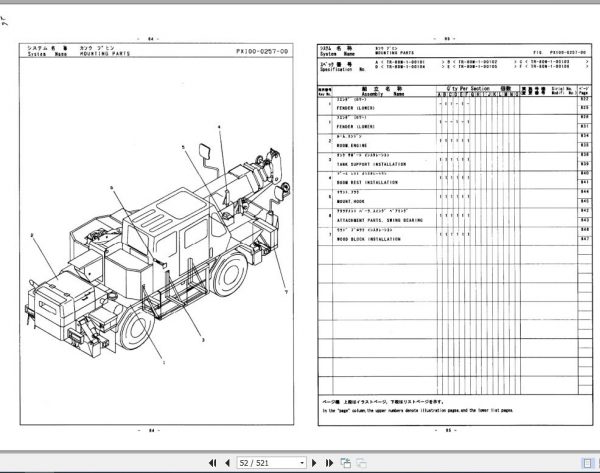 Tadano Rough Terrain Crane TR 80M 1 P1 2EJ Parts Catalog ENJP 3
