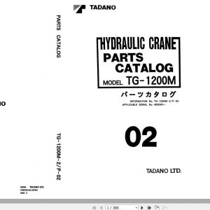 Tadano Truck Crane TG 1200M 2 P 02 Parts Catalog ENJP 1