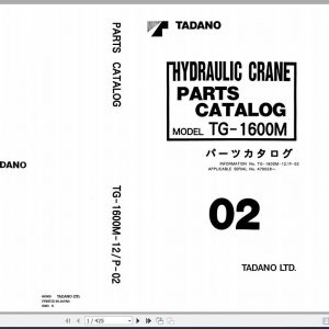 Tadano Truck Crane TG 1600M 12 P 02 Parts Catalog ENJP 2