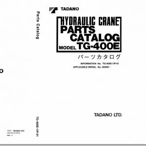 Tadano Truck Crane TG 400E 1 P 01 Parts Catalog ENJP 1