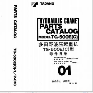 Tadano Truck Crane TG 500EC 1 P 01C Parts Catalog ENJP 1