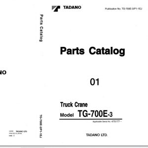 Tadano Truck Crane TG 700E 3 P1 1EJ Parts Catalog ENJP 1