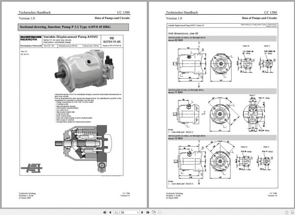 Terex Demag Crawler Crane CC1500 250 Ton Hydraulic System Schematic Diagram 2