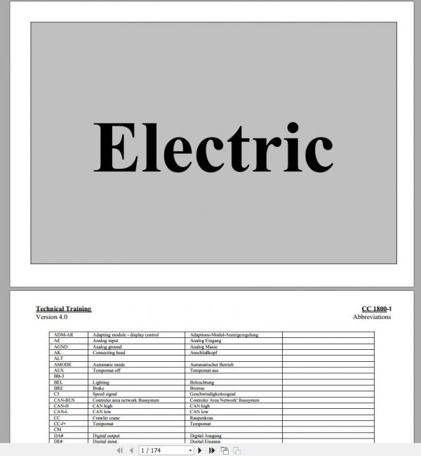 Terex Demag Crawler Crane CC1800 1 300T Electric System Schematic Diagram 1
