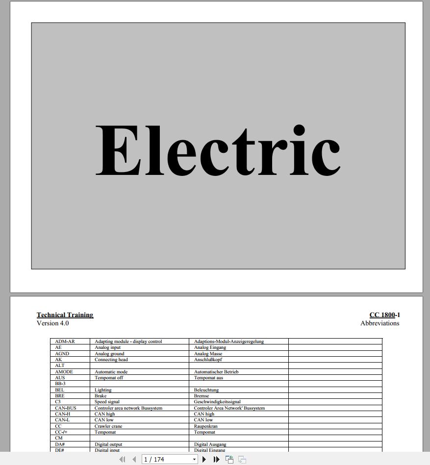Terex Demag Crawler Crane CC1800 1 300T Electric System Schematic Diagram 1