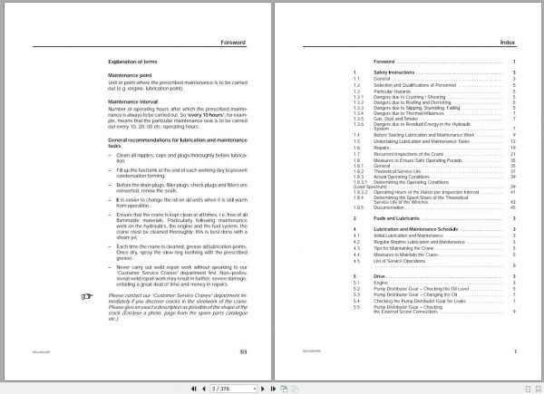 Terex Demag Crawler Crane CC1800 1 300T Lubrication Manual 1