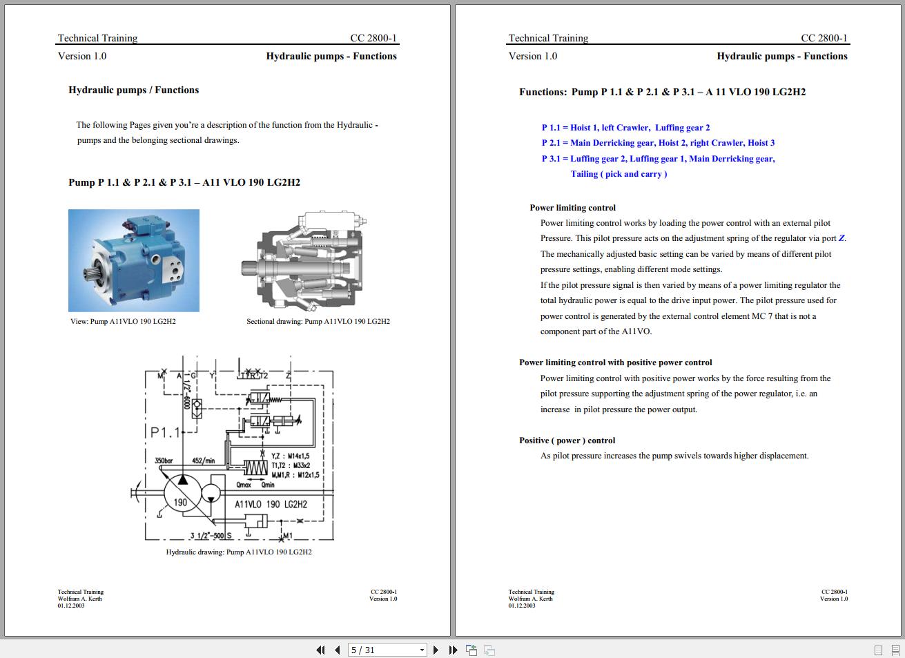 Terex Demag Crawler Crane CC2800 1 600T Hydraulic System Circuit Diagram 1