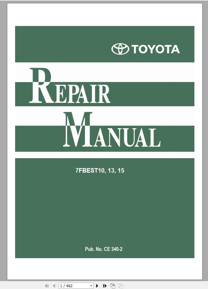 Toyota Forklift 7FBEST10 7FBEST13 7FBEST15 Repair Manual EN 1