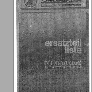 Weidemann Hoftrac Type 110 1202 1302 1502 1802 Spare Part List 1
