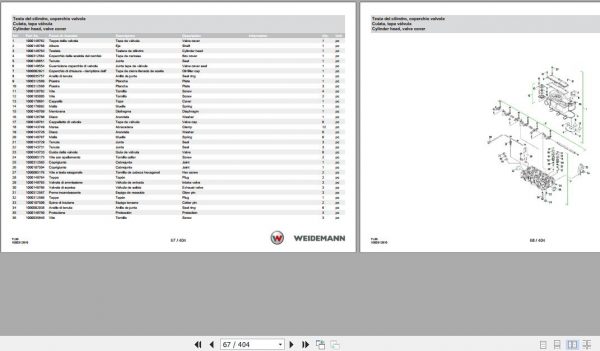 Weidemann Telehandler T4108 TL36 1.0 Spare Parts List ENITES 2