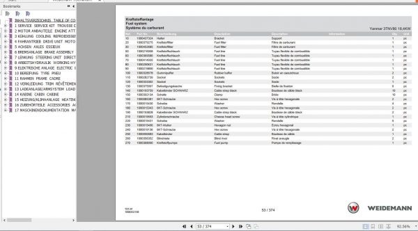Weidemann Telehandler T4512 T01 01 Spare Parts List ENDEFR 2