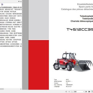 Weidemann Telehandler T4512CC35 4512 1.0 Spare Parts List ENDEFR 1