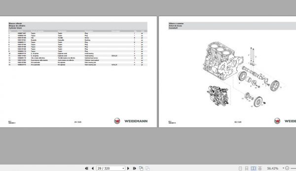 Weidemann Telehandler T4512CC40 4512 1.0 Spare Parts List ENITES 2