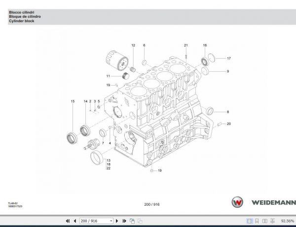 Weidemann Telehandler T5522 StageV TL48 02 Spare Parts List ENITES 2