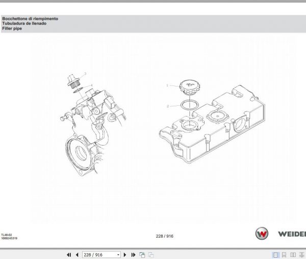 Weidemann Telehandler T5522 StageV TL48 02 Spare Parts List ENITES 3