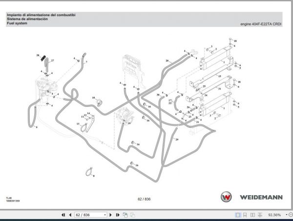 Weidemann Telehandler T5522 TL48 2.0 Spare Parts List ENITES 2
