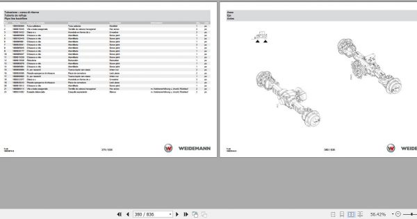 Weidemann Telehandler T5522 TL48 2.0 Spare Parts List ENITES 3