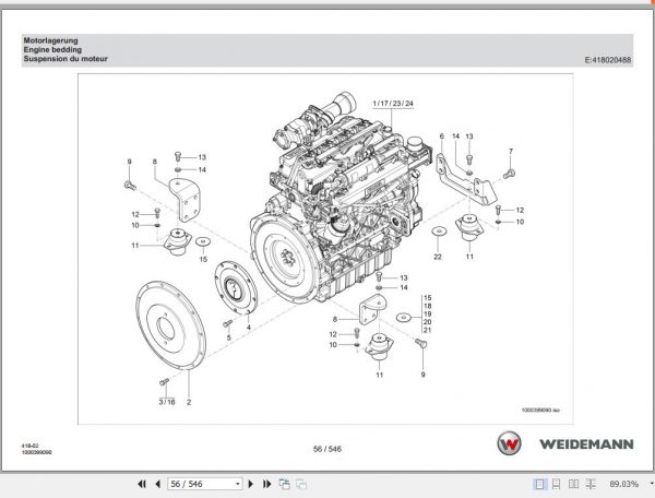 Weidemann Telehandler T6027 418 02 1.5 Spare Parts List ENDEFR 2