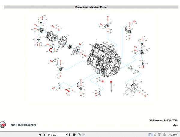 Weidemann Telescopic Handler T5625 CX80 Spare Part List 2