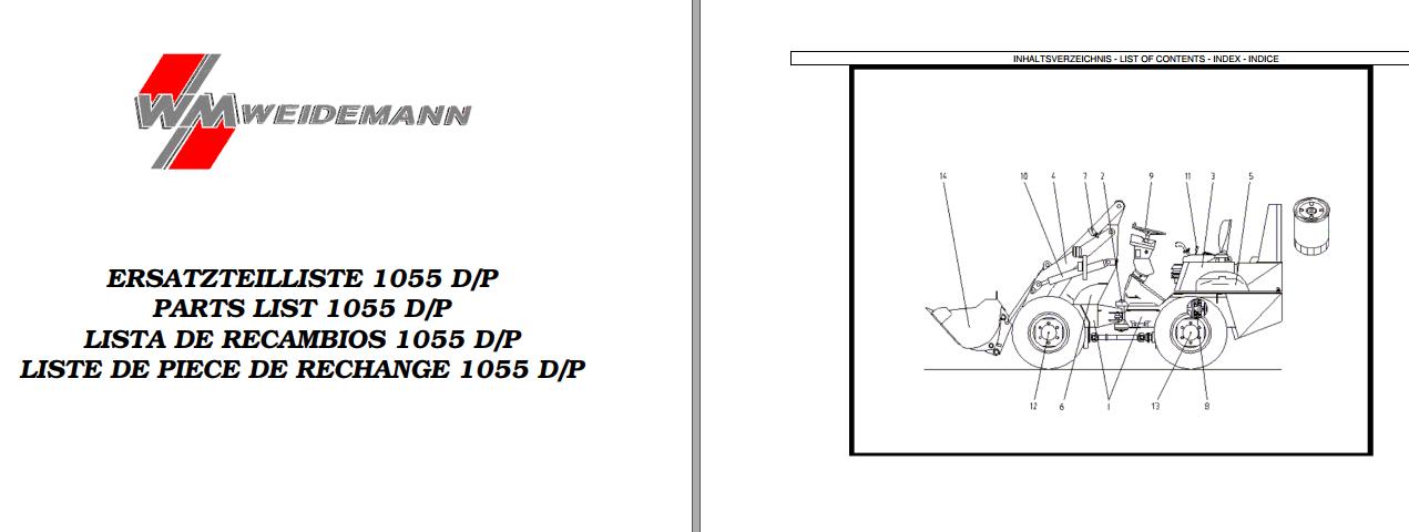 Weidemann Wheel Loader 1055 DP Spare Part List 1