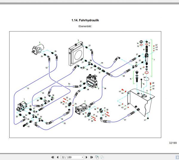 Weidemann Wheel Loader 1055 DP Triebkopf Spare Part List DE 2