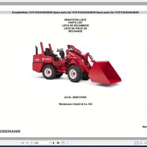 Weidemann Wheel Loader 1370 P33 43 45 48 50 Spare Part List 1
