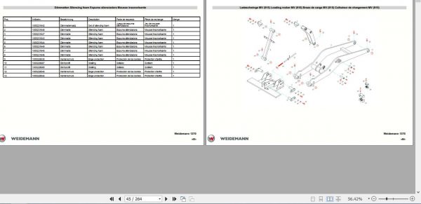 Weidemann Wheel Loader 1370 P33 43 45 48 50 Spare Part List 3